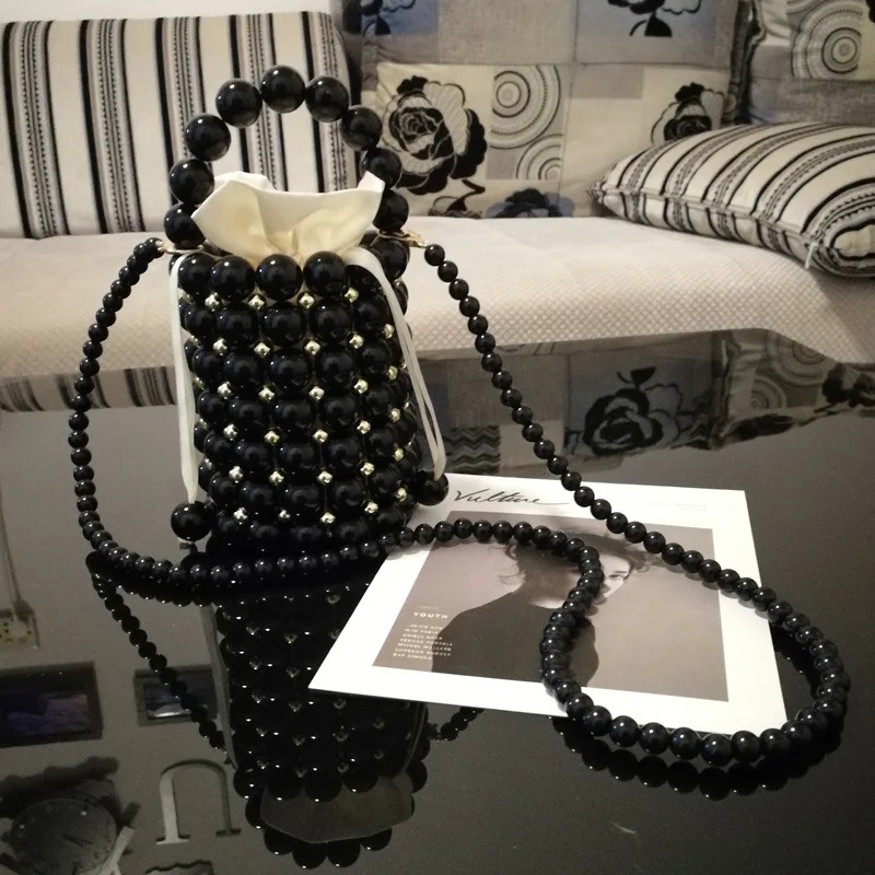 
Vintage Handmade Pearl Beaded Evening Bags Women Mini Handbags Ladies Party Bags 