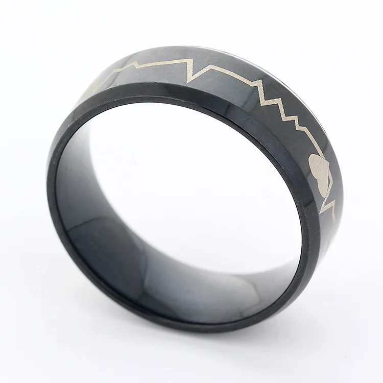 

European and American Style ECG Stainless Steel Ring with Popular Accessories Stylish Setting and Main Stones Inlay Fashionable