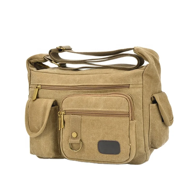 

vintage summer new men waxed canvas letter fashion cross body one-shoulder messenger bag wholesale, Customized color