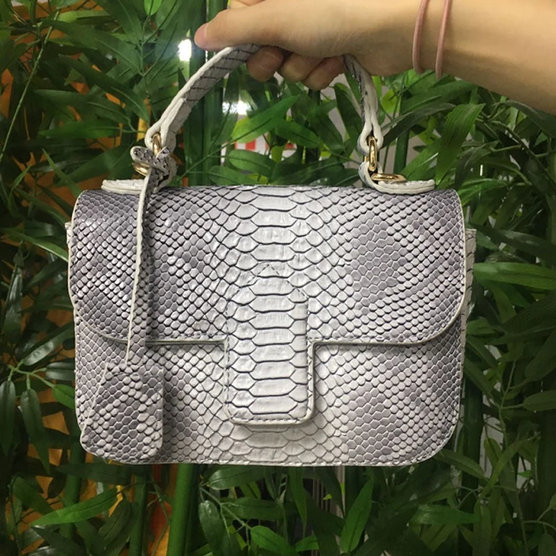

Python Clutch Bag Summer Blue Tote Bag PU Snake Pattern Leather Elegant Square Bag