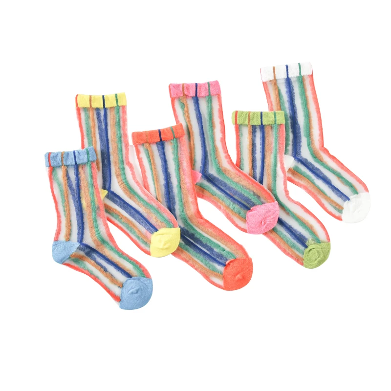 

2020 latest summer kids socks for baby colorful ultrathin mesh kids socks