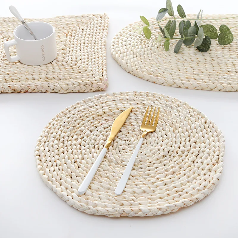 

High quality corn husk rattan dinning table mats place mats for kitchen table, Natural color