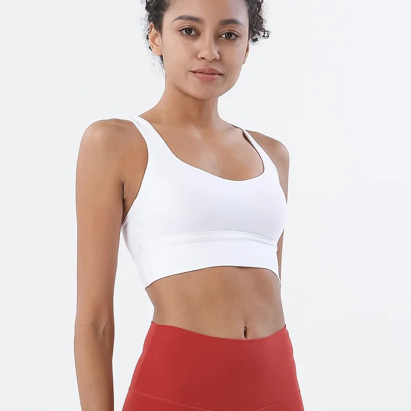 

Custom Logo Ladies Yoga Sports Bra Women Sexy Push Up Padded Nylon Bra, White,black,red,blue,purple,light blue,dark green