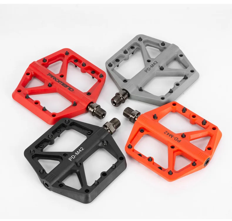 

Ultra-light Mountain Bike Bicycle Pedal Nylon Fiber 4 Colors Big Foot Road Bike Bearing Pedals Bicycle Bike Parts, Red, range, black, silver