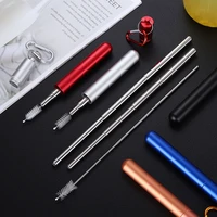 

Reusable collapsible Stainless Steel Flexible Adjustable Telescopic metal Drinking Straw