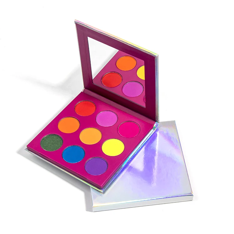 

Makeup candy holographic eyeshadow palette pigments loose powder private label custom cosmetics eye shadow, 9 colors