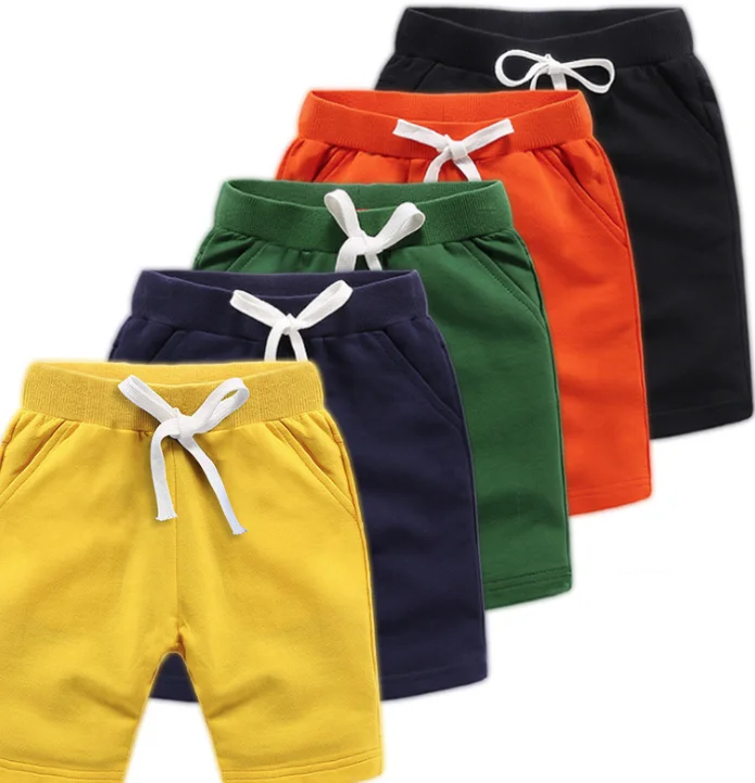 

100% Cotton Fashion Toddler Shorts Summer Cotton Big Kids Boys Solid Beach Shorts Casual Pants clothing
