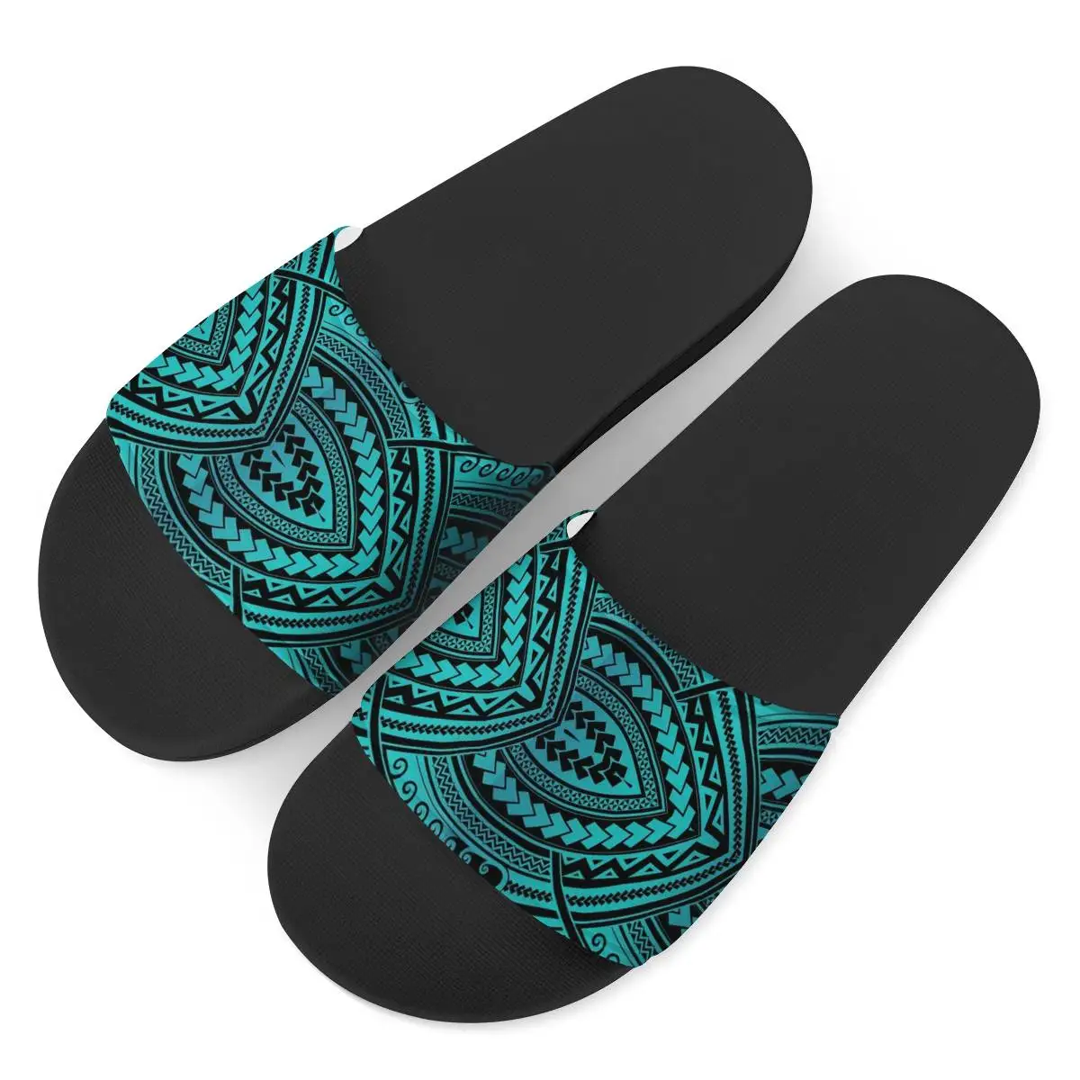 

POD Polynesian Traditional Tribal Print Women's Slippers Thick Sole Lightweight House Slippers Fashionable Slippers For Ladies, Customized color,printable
