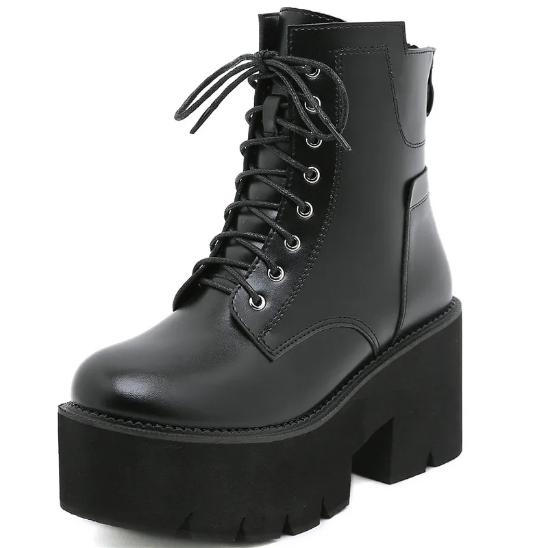 

Dropshipping Custom Logo Women's PU Retro Boot New Autumn Non slip Wear resistant Boots Fashion Lady Footwear