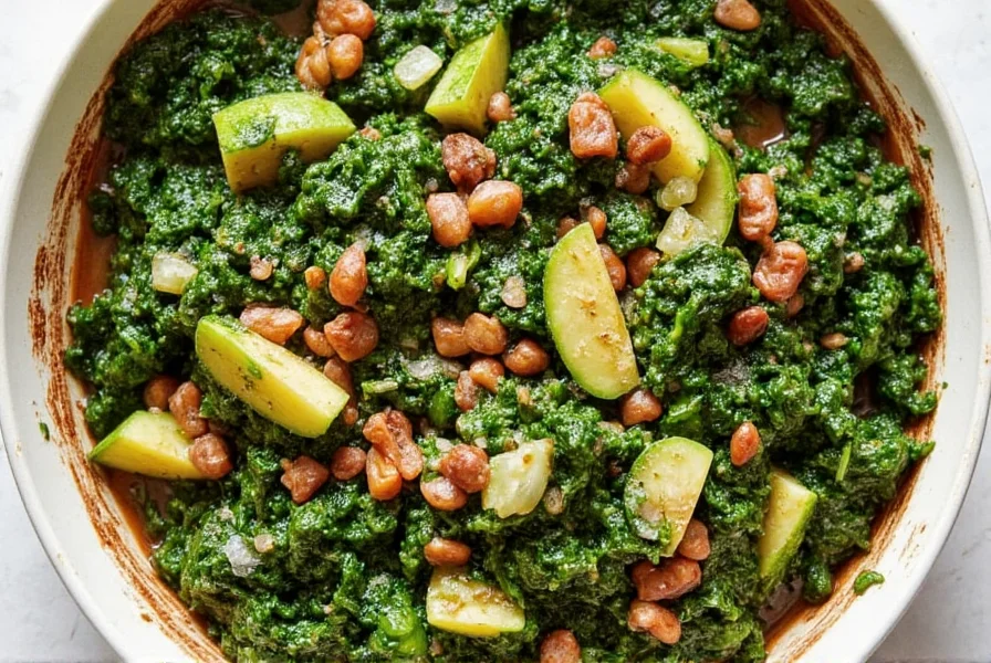 Simmering pot of greens