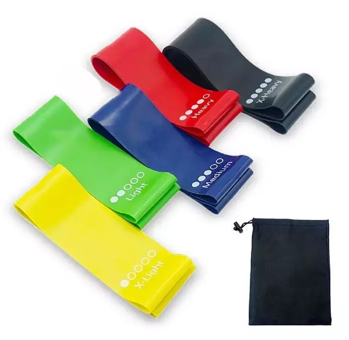 

Ship from US fitness sports natural latex resistance loop exercise power bands set of 5