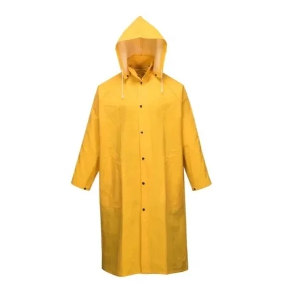 

custom popular men work waterproof PVC polyester yellow raincoat army green long rain poncho cape