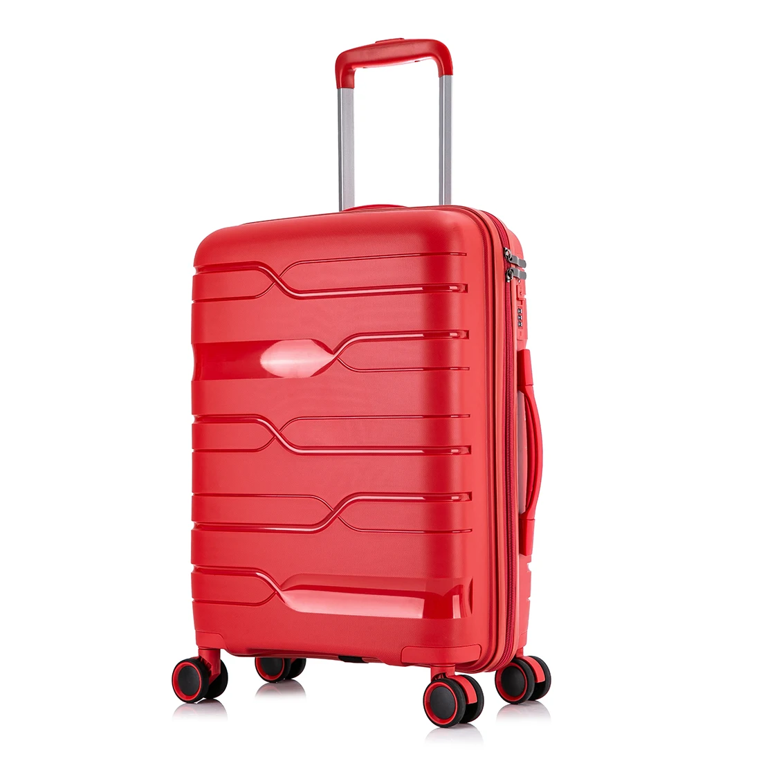 

2020 New Plastic zipper Frame Trolley pp Luggage Bags custom design Pp Suitcase For Business Travelling