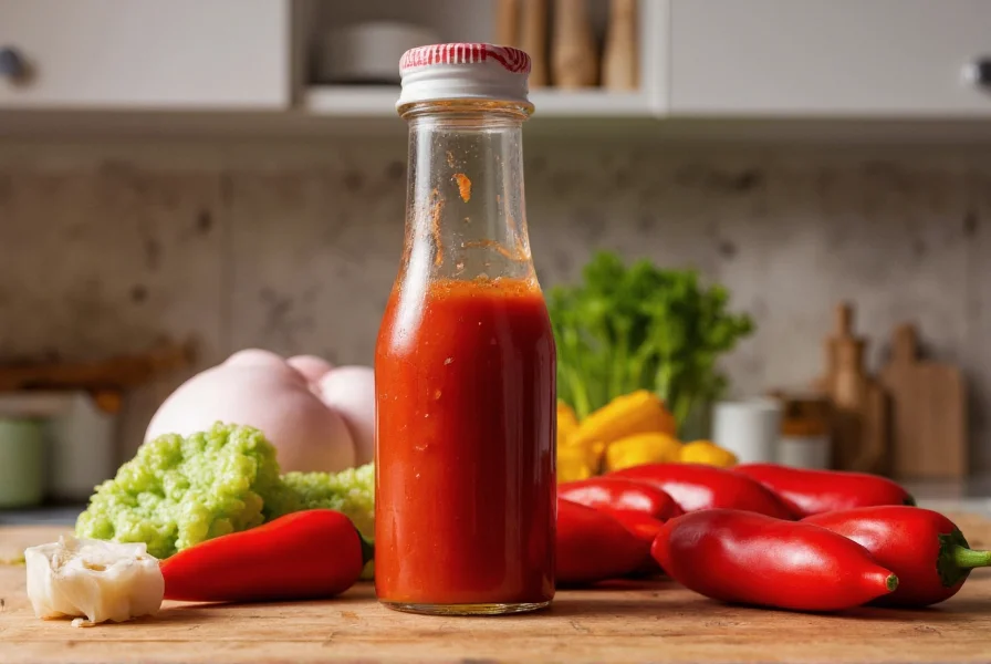 Heinz chili sauce bottle next to common kitchen ingredients showing how to use heinz chili sauce in cooking
