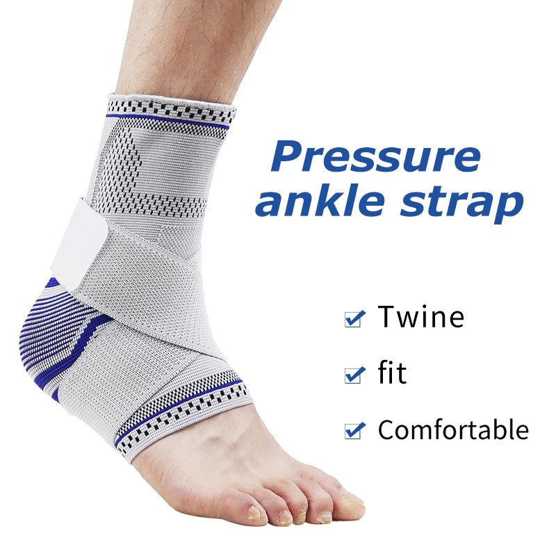 

Adjustable Compression Foot Sleeve Sport Safety Protection Nylon Ankle Support Bandage Basketball Ankle Brace, Black