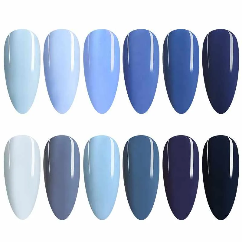 

Free sample fashion haze blue nail polish gel, 12 colors