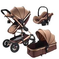 

Hot sale CE approved High landscape folding 3 in 1 baby stroller with car seat