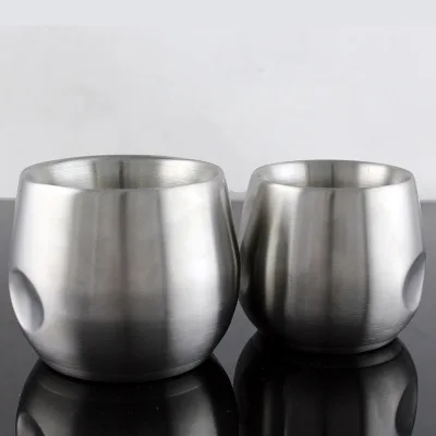 

W004 150ml 200ml 304 Stainless Steel Double Deck Coffee Cup Milk Tea Office Household Heat Insulation Coffee Cup