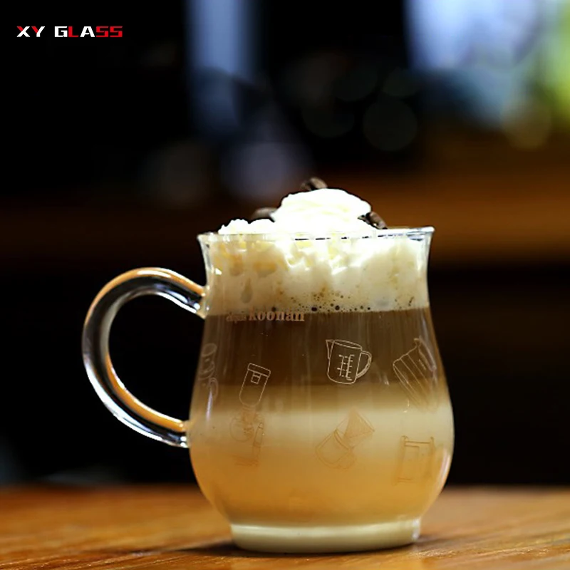 家用纸箱超透明 pyrex 玻璃燕麦牛奶咖啡杯