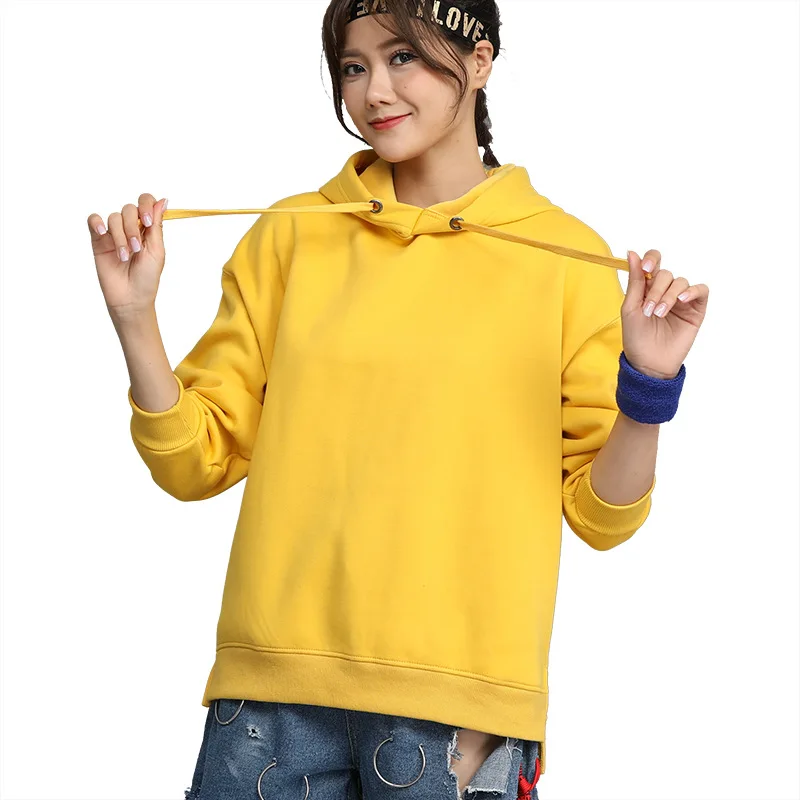 

Wholesale Price Customized Hoodi Black Long Sleeve Woman Hoodie For Winter