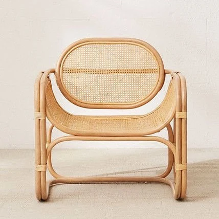 round cane lounge chair