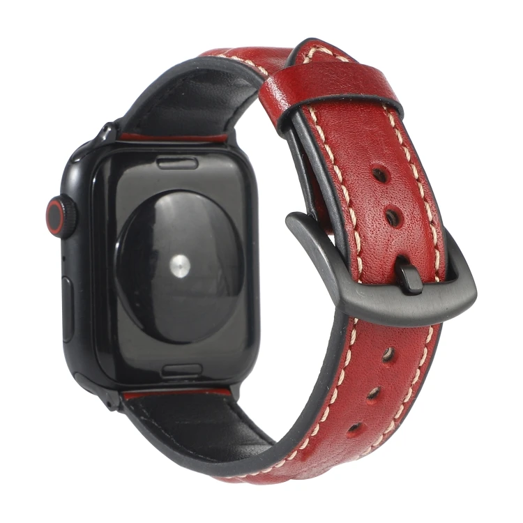 

High Quality Genuine Leather Watchband for Apple Watch Series 6 & SE & 5 & 4