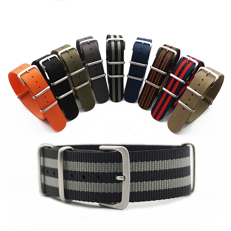 

Custom Nato Single Pass Strap Ribbed Nylon Custom Colors Zulu Seatbelt Watch NATO Strap