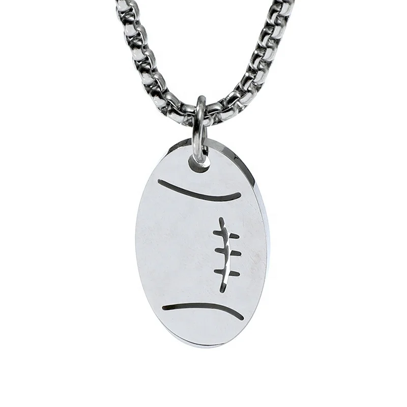 

Hip Hop Cold Style Stainless Steel Chain Rugby Fade Pendant Necklace Jewelry for women men