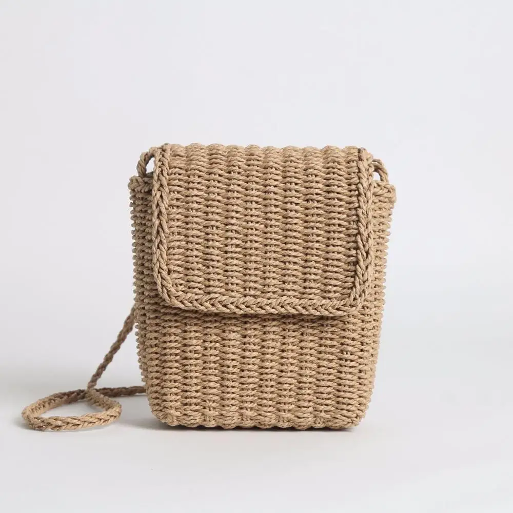 

Straw Shoulder mini Bag Straw Clutch Women Handmade StrawBag Summer Beach, Beige/ brown black
