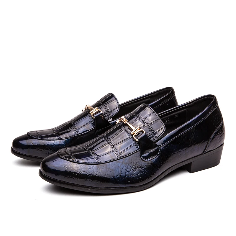 

Business work men formal shoes 2021 new black embossed metal soleplate casual men's leather shoes non-slip brown man shoes, Black brown blue