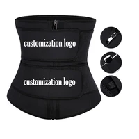 

In Stock Phone Pocket Adjustable Compression Double Belt 3 Hooks Tummy Control Women Waist Trainer Latex