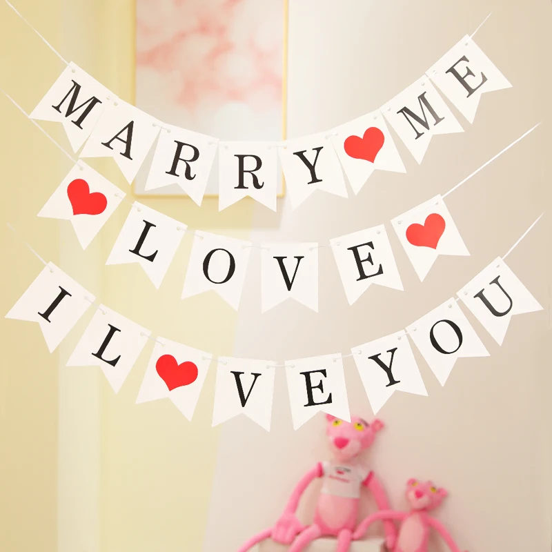 

DIY Photo Booth Props Event Party Supplies Marry me Banner Garland Sign Wedding Bunting letter Banner