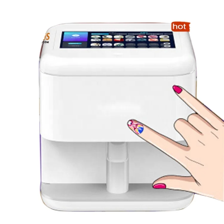 

Best price 7 inch touch screen digital nail art polish printer machine, White