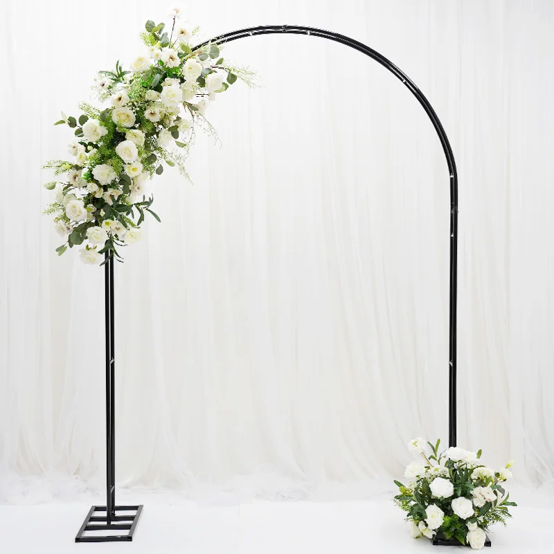 

Iron Metal Semicircle Arc Arch Flower Stand Wedding Backdrop Screen Floral Shelf Event Banquet Stage Frame Birthday Party Props