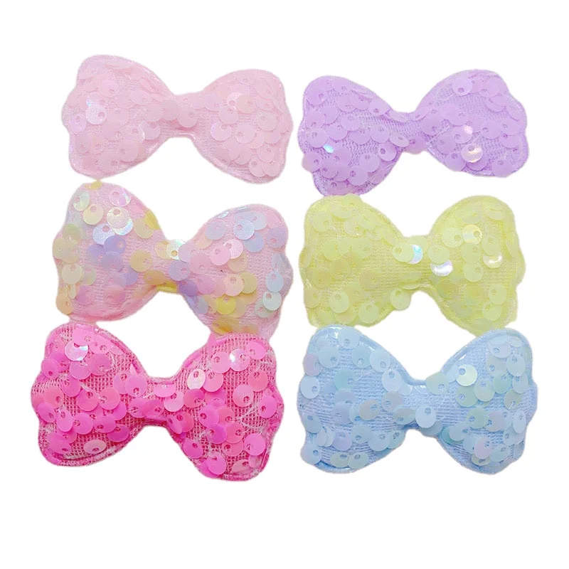 

Bowknot Cute Bow Glitter Sequin Patch Applique For DIY Headband Clothes Sewing Supplies Hiar Clip Accessories
