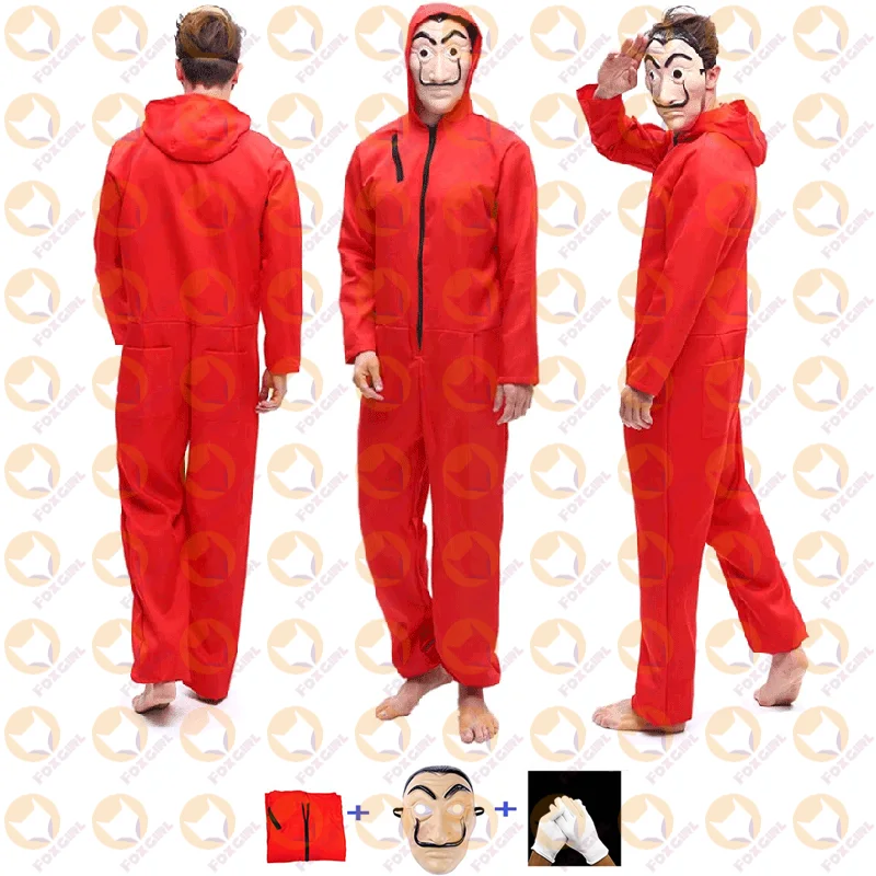 La Casa De Papel Cosplay Salvador Dali Money Heist Costumes For Adult
