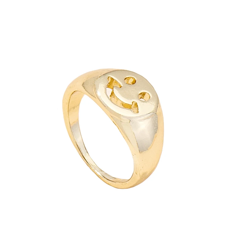 

2021 Designer Creative Smile Ring Women's Girls Lovely Alloy Smile Ring