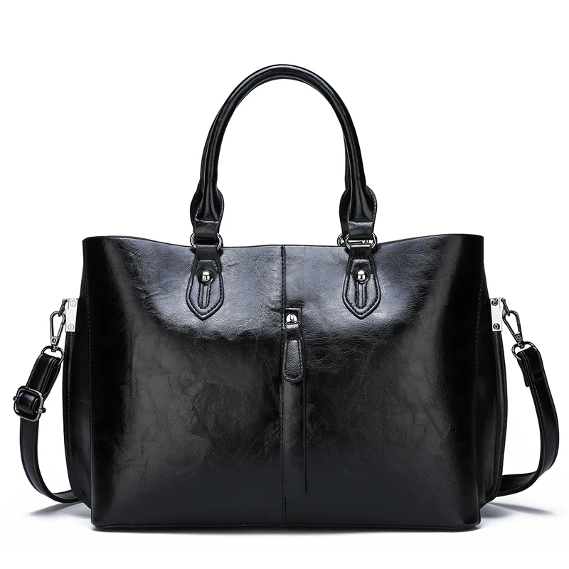 

KL7312 New European and American big bag fashion black female bag messenger shoulder handbag