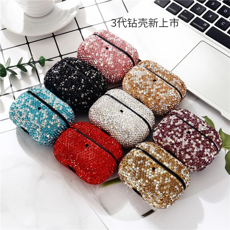 

Latest Product Fashion Lady Soft TPU Diamond Glitter Full Protective Earphone Case, Multi options