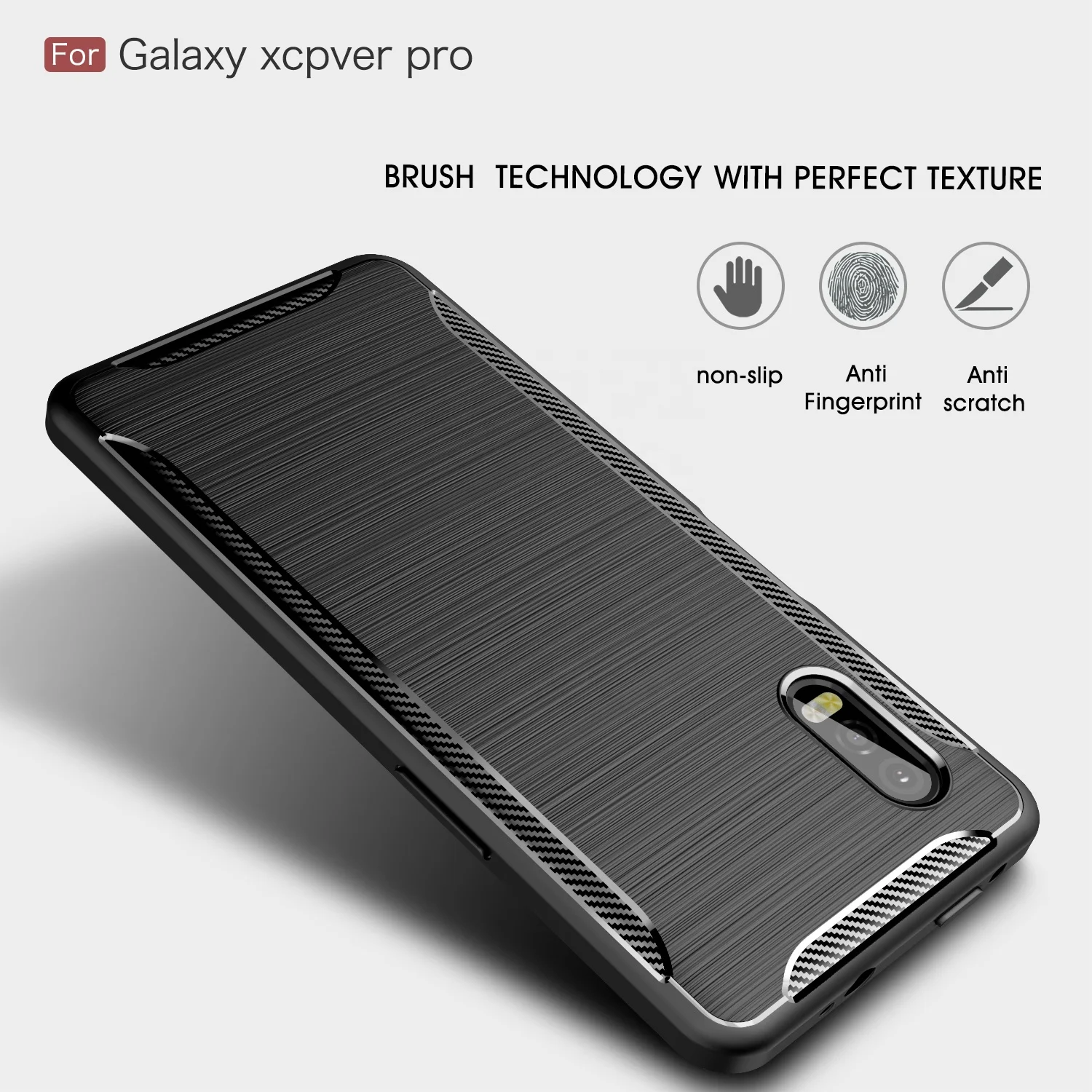 

Thin Slim Carbon Fiber Soft TPU Brushed Texture Protective Mobile Phone Back Cover Case For Samsung galaxy x cover pro, Multi-color, can be customized