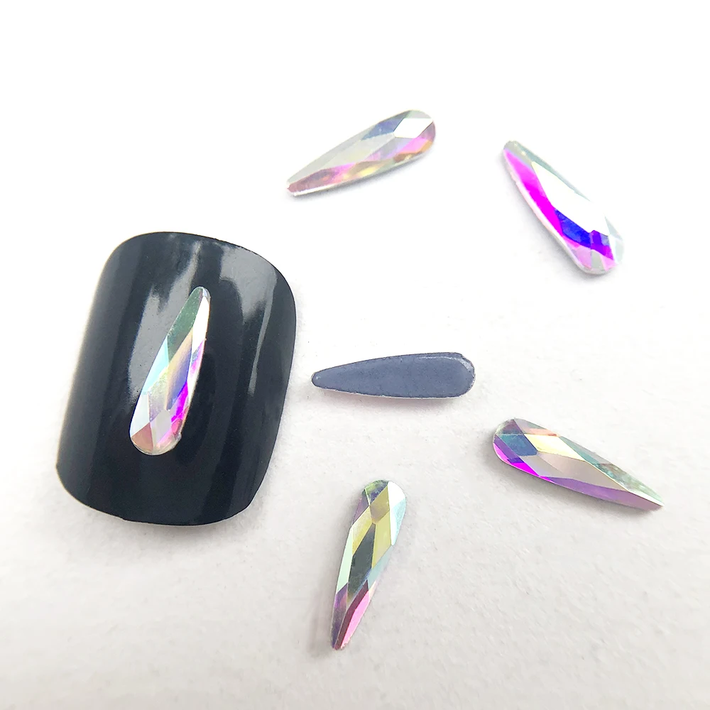 

Wholesale girls Colorful Crystal Glass Rhinestone 3d diy nail art for accessories, Ab/white