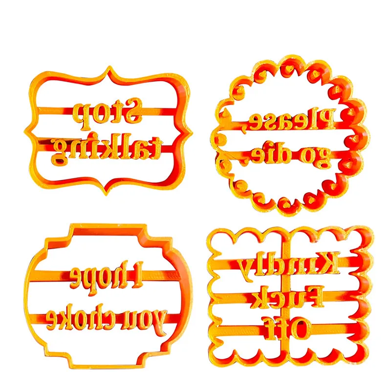 

Cookie Molds With Good Wishes Cookie Form with Fun Irreverent Phrases Cookie Moulds Biscuit Shapes Set For Baking Biscuit Cutter