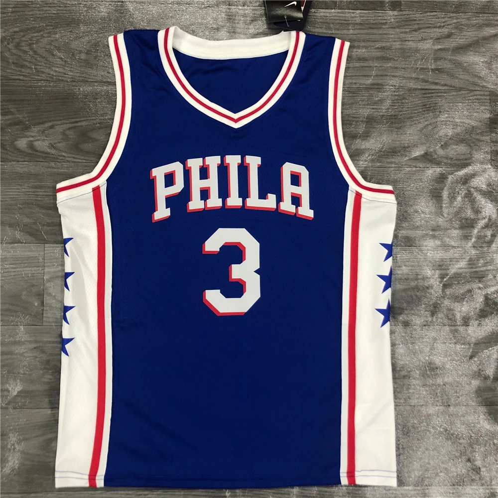 

2021 Best Quality Men's Basketball Jersey Phila uniform Embiid #21 Simmons # 25 Howard#39 Iverson# 3 T-Shirts Custom name, As picture