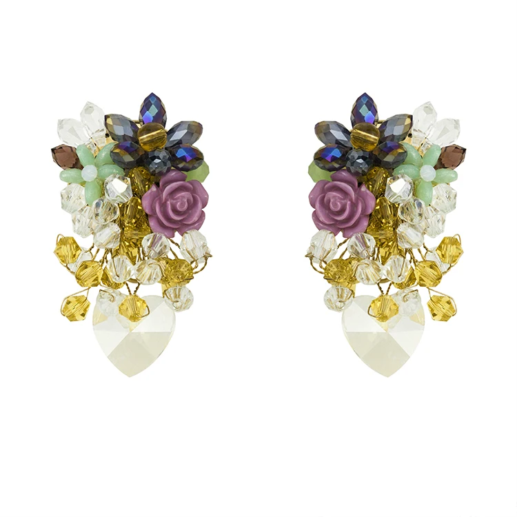 

Luxury alloy copper earrings golden 18k gold plated earrings for women