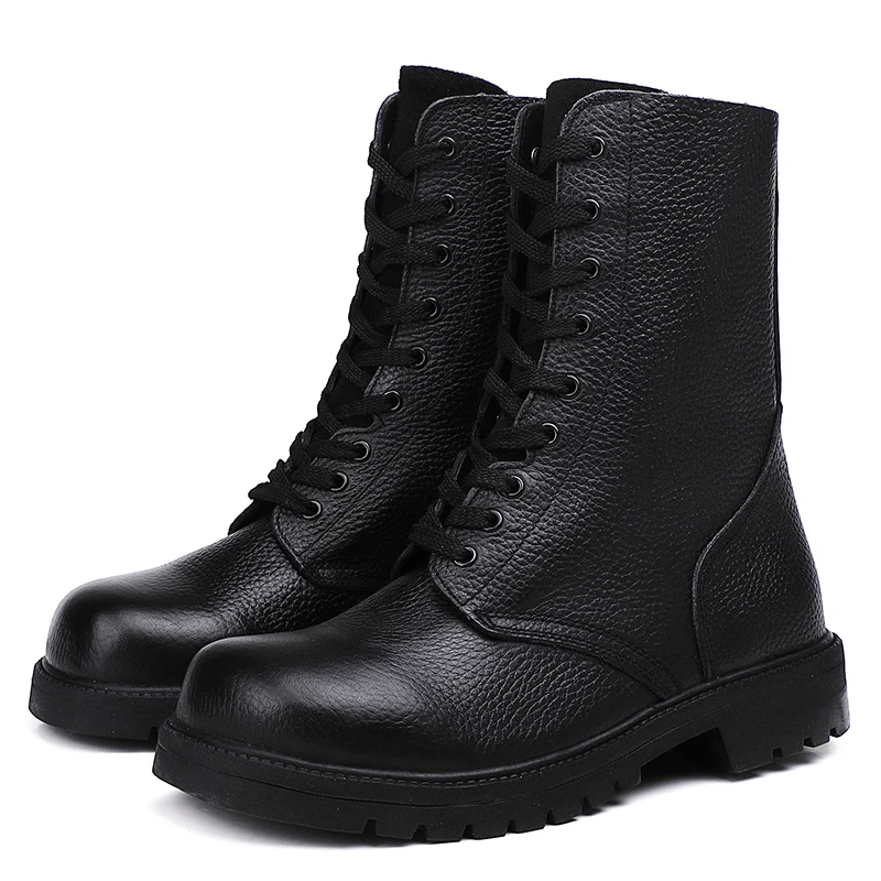 

British All-match Style Boy Boots Wear-resistant Non-slip Combat Boots Martiin Boots For Men Shoes Lace up Men'sShoes, Balck