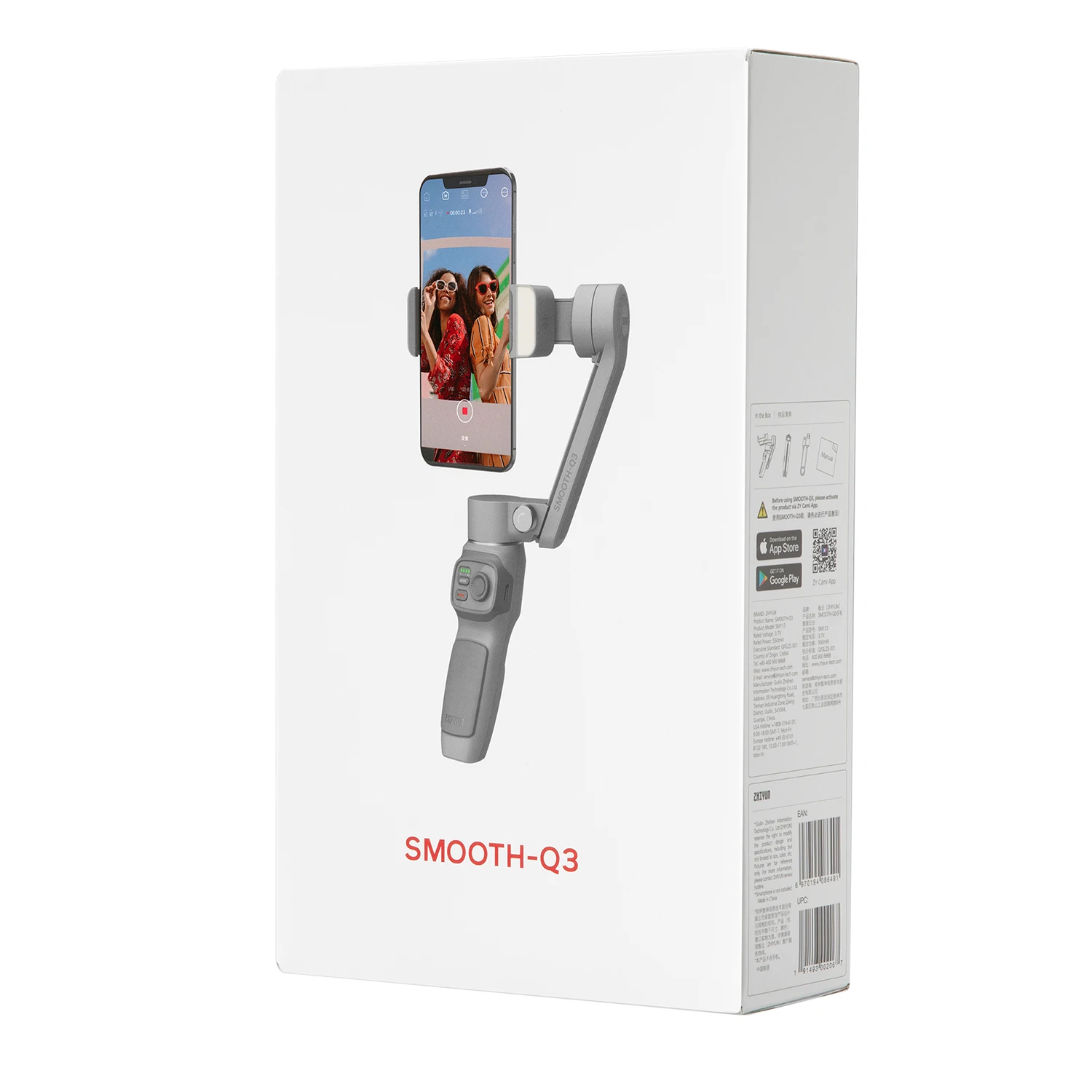 

Newest Zhiyun Smooth q3 3 Axis Handheld Gimbal for iPhone 12 pro max for Samsung S8 S7 S5 / for Huawei Smartphones