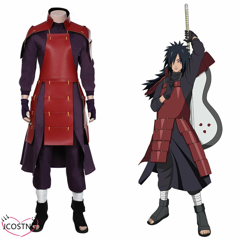 

Hot Anime Uchiha Madara Cosplay Costume Top Pants Outfits Halloween Party Cosplay Carnival Suit Costume, As picture shown