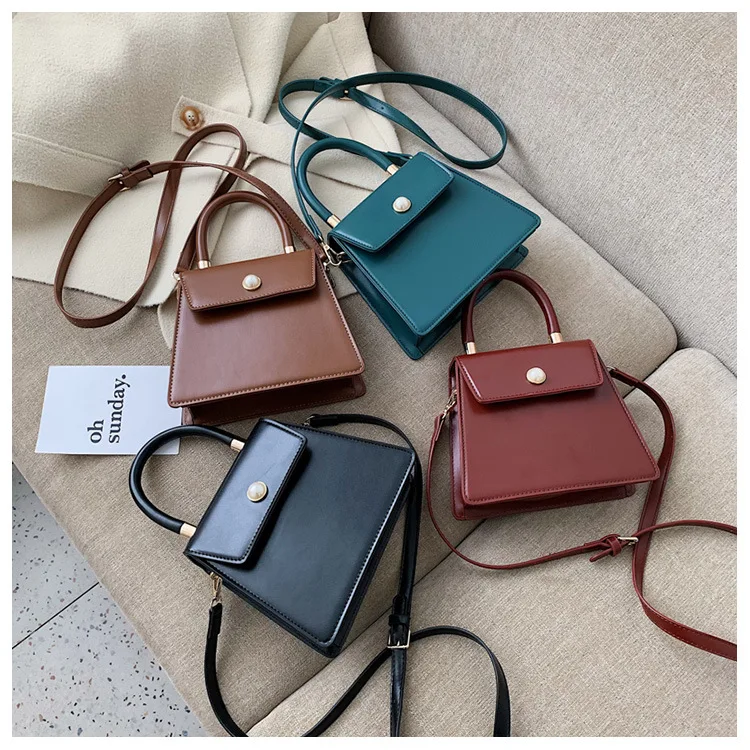 

2020 Hot lady bags women bag pu leather crossbody purse sling shoulder handbag square fashion leisure messenger bag for women, Purple,green,white,black