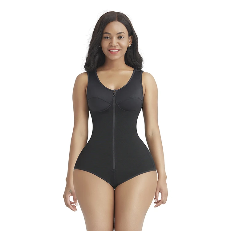 

High Quality Women Slimming Bodysuit Full Body Shaper Sleeveless Full Coverage Bra Panty Shapewear, As show