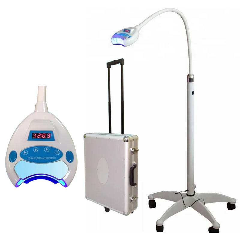 

2022 portable mobile case professional use 12 led light lamp zoom teeth whitening machine for salon spa dental clinic